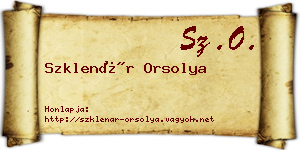 Szklenár Orsolya névjegykártya