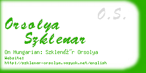 orsolya szklenar business card